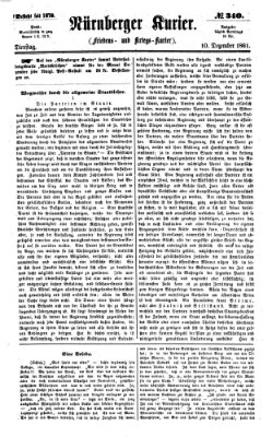 Nürnberger Kurier (Nürnberger Friedens- und Kriegs-Kurier) Dienstag 10. Dezember 1861