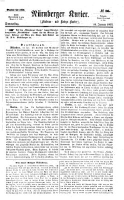 Nürnberger Kurier (Nürnberger Friedens- und Kriegs-Kurier) Donnerstag 16. Januar 1862