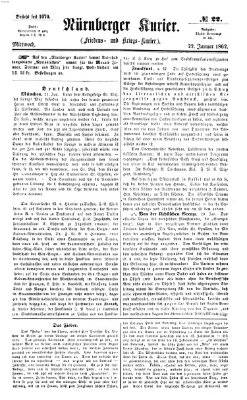 Nürnberger Kurier (Nürnberger Friedens- und Kriegs-Kurier) Mittwoch 22. Januar 1862