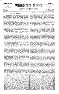 Nürnberger Kurier (Nürnberger Friedens- und Kriegs-Kurier) Dienstag 25. März 1862