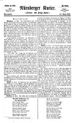 Nürnberger Kurier (Nürnberger Friedens- und Kriegs-Kurier) Samstag 26. April 1862