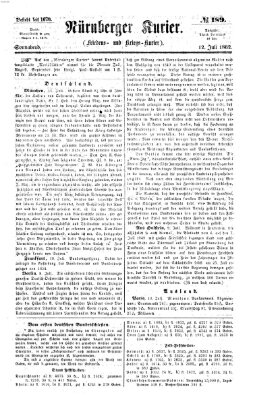 Nürnberger Kurier (Nürnberger Friedens- und Kriegs-Kurier) Samstag 12. Juli 1862