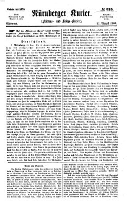 Nürnberger Kurier (Nürnberger Friedens- und Kriegs-Kurier) Mittwoch 27. August 1862