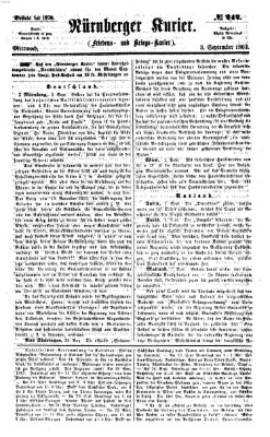 Nürnberger Kurier (Nürnberger Friedens- und Kriegs-Kurier) Mittwoch 3. September 1862