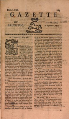 Gazette de Brunswig Samstag 6. September 1755