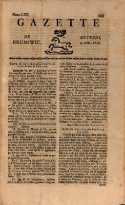 Gazette de Brunswig Mittwoch 4. August 1756