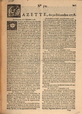 Gazette (Gazette de France) Samstag 30. Dezember 1758