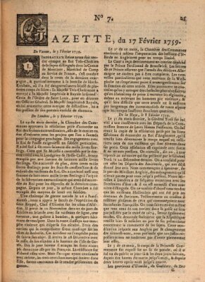 Gazette (Gazette de France) Samstag 17. Februar 1759