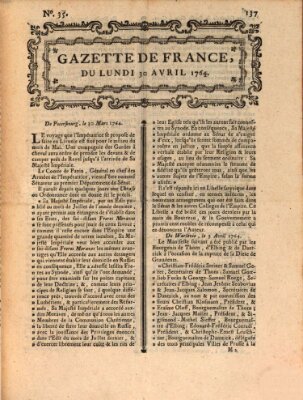 Gazette de France Montag 30. April 1764