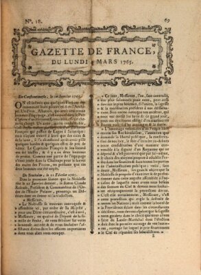 Gazette de France Montag 4. März 1765