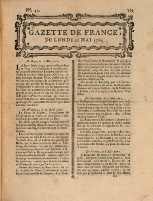 Gazette de France Montag 27. Mai 1771