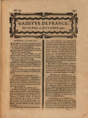 Gazette de France Montag 28. Oktober 1771