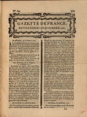 Gazette de France Freitag 8. November 1771