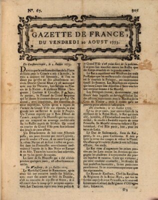 Gazette de France Freitag 20. August 1773