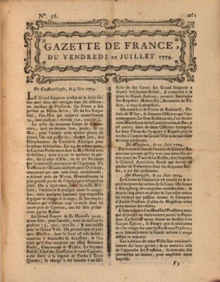Gazette de France Freitag 22. Juli 1774