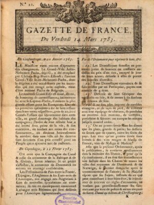 Gazette de France Freitag 14. März 1783