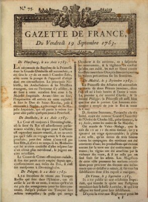 Gazette de France Freitag 19. September 1783