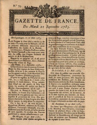 Gazette de France Dienstag 20. September 1785