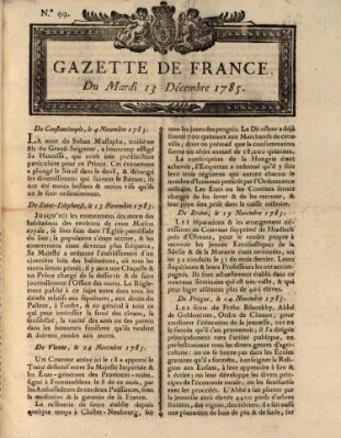 Gazette de France Dienstag 13. Dezember 1785