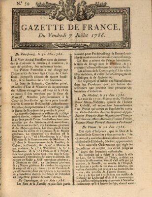 Gazette de France Freitag 7. Juli 1786