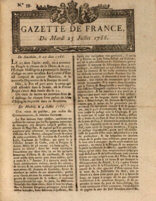 Gazette de France Dienstag 25. Juli 1786
