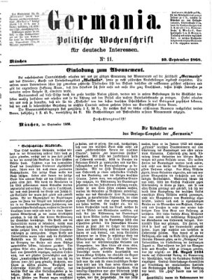 Germania Donnerstag 10. September 1868