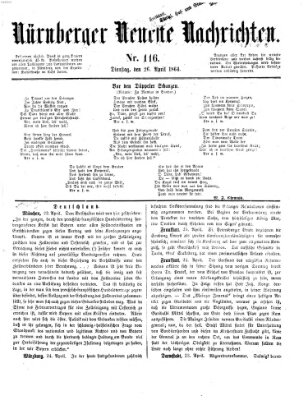 Nürnberger neueste Nachrichten Dienstag 26. April 1864