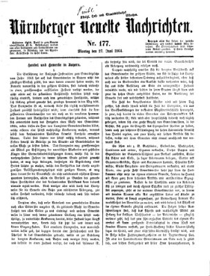Nürnberger neueste Nachrichten Montag 27. Juni 1864