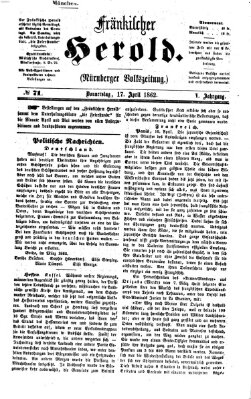 Fränkischer Herold Donnerstag 17. April 1862