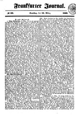 Frankfurter Journal Samstag 13. März 1858