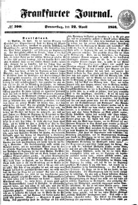 Frankfurter Journal Donnerstag 22. April 1858