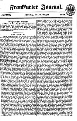 Frankfurter Journal Dienstag 10. August 1858