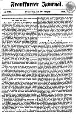 Frankfurter Journal Donnerstag 26. August 1858