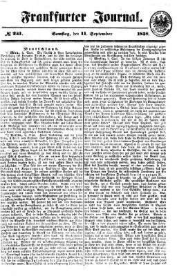 Frankfurter Journal Samstag 11. September 1858