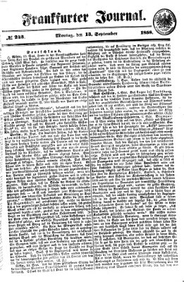 Frankfurter Journal Montag 13. September 1858