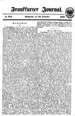 Frankfurter Journal Mittwoch 13. Oktober 1858