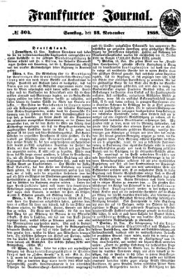 Frankfurter Journal Samstag 13. November 1858