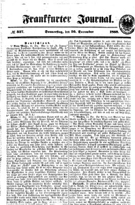 Frankfurter Journal Donnerstag 16. Dezember 1858