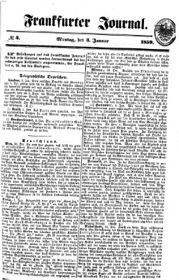 Frankfurter Journal Montag 3. Januar 1859