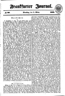 Frankfurter Journal Dienstag 1. März 1859