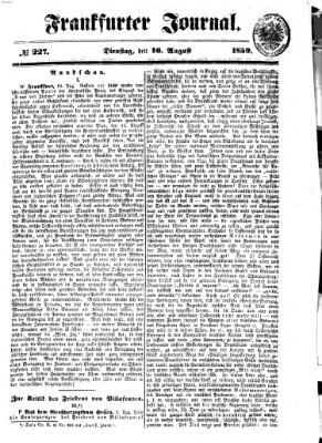Frankfurter Journal Dienstag 16. August 1859