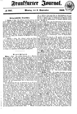 Frankfurter Journal Montag 5. September 1859
