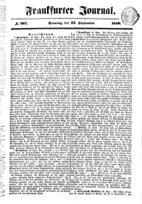 Frankfurter Journal Sonntag 25. September 1859