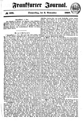 Frankfurter Journal Donnerstag 3. November 1859