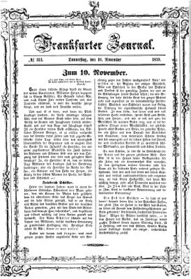Frankfurter Journal Donnerstag 10. November 1859