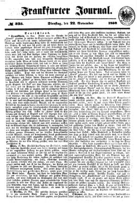 Frankfurter Journal Dienstag 22. November 1859
