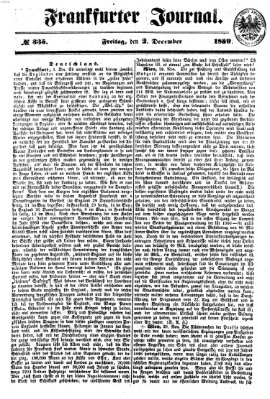 Frankfurter Journal Freitag 2. Dezember 1859