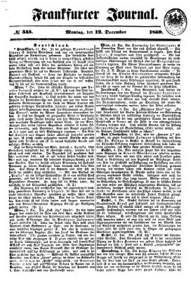 Frankfurter Journal Montag 12. Dezember 1859