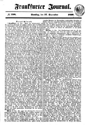 Frankfurter Journal Samstag 17. Dezember 1859