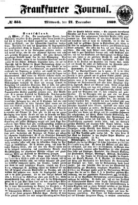 Frankfurter Journal Mittwoch 21. Dezember 1859
